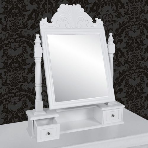 Toaletni stolić s pravokutnim nagibnim ogledalom MDF slika 24