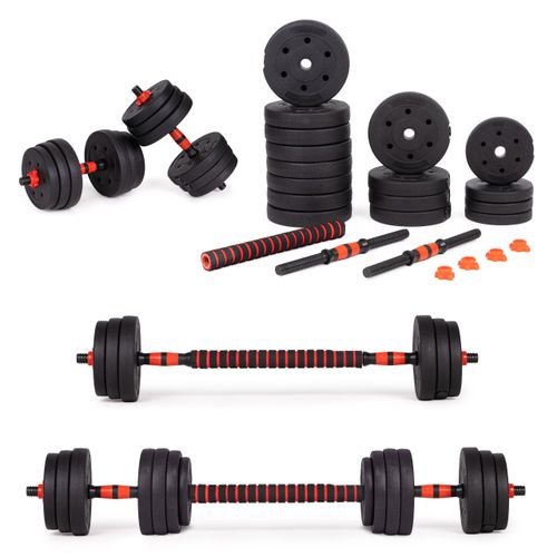 Set podesivih utega 2x20kg crno-crveni slika 1