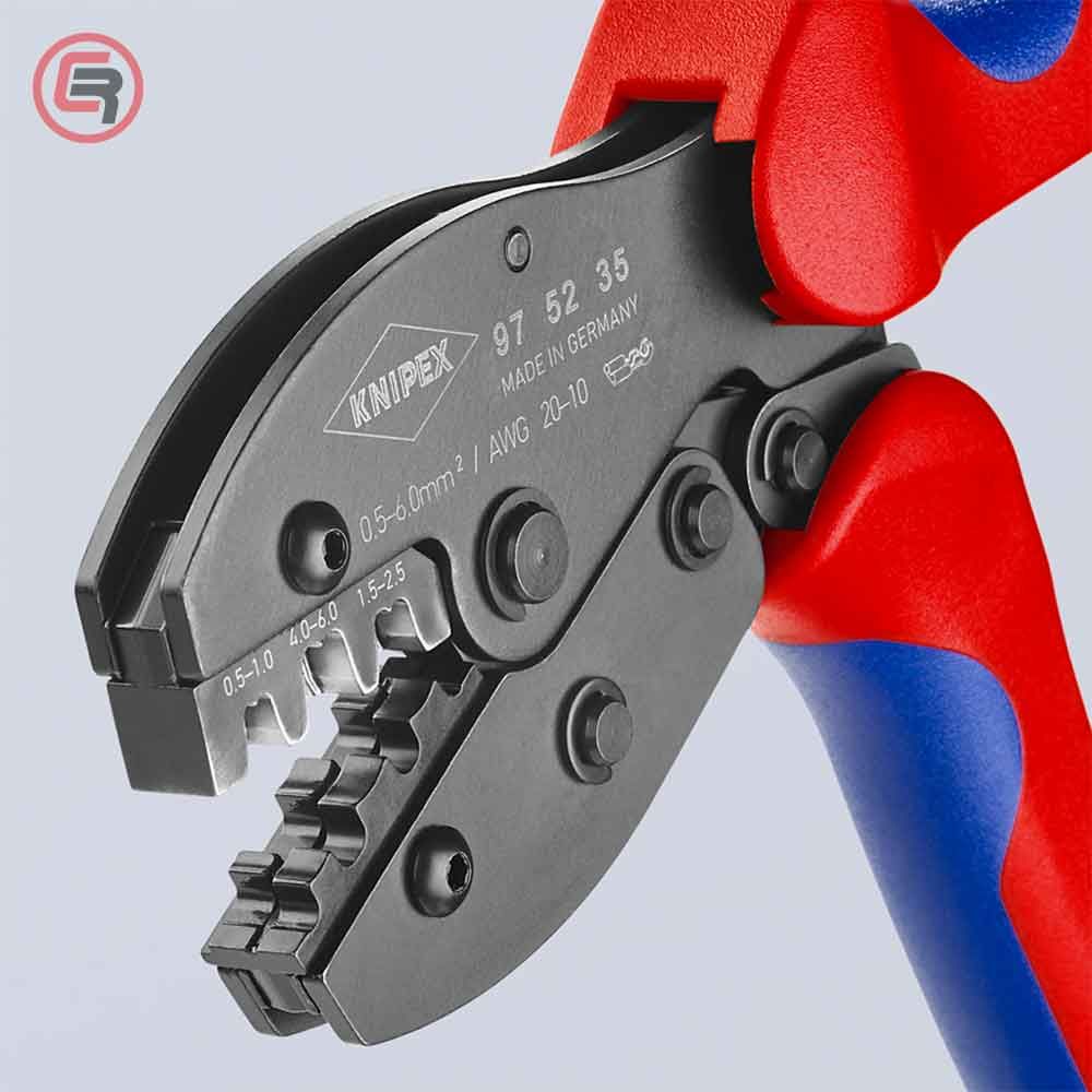 Knipex Kliješta Za Presanje Kabl Stopica Neizoliranih 0,5-6,0 mm2 PreciForce – 97 52 35 slika 4