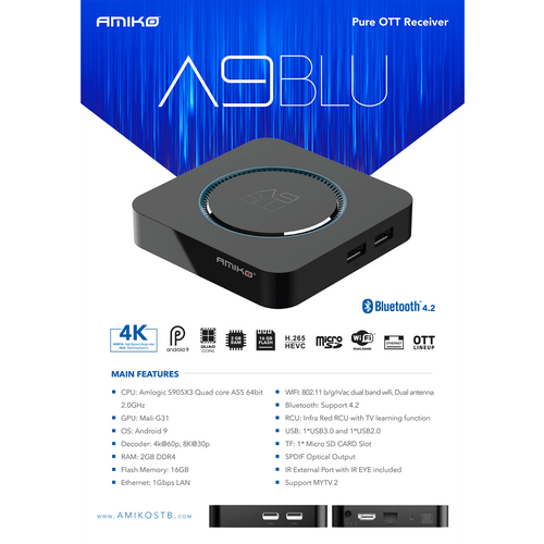 Amiko Prijemnik IPTV - A9 Blue slika 5