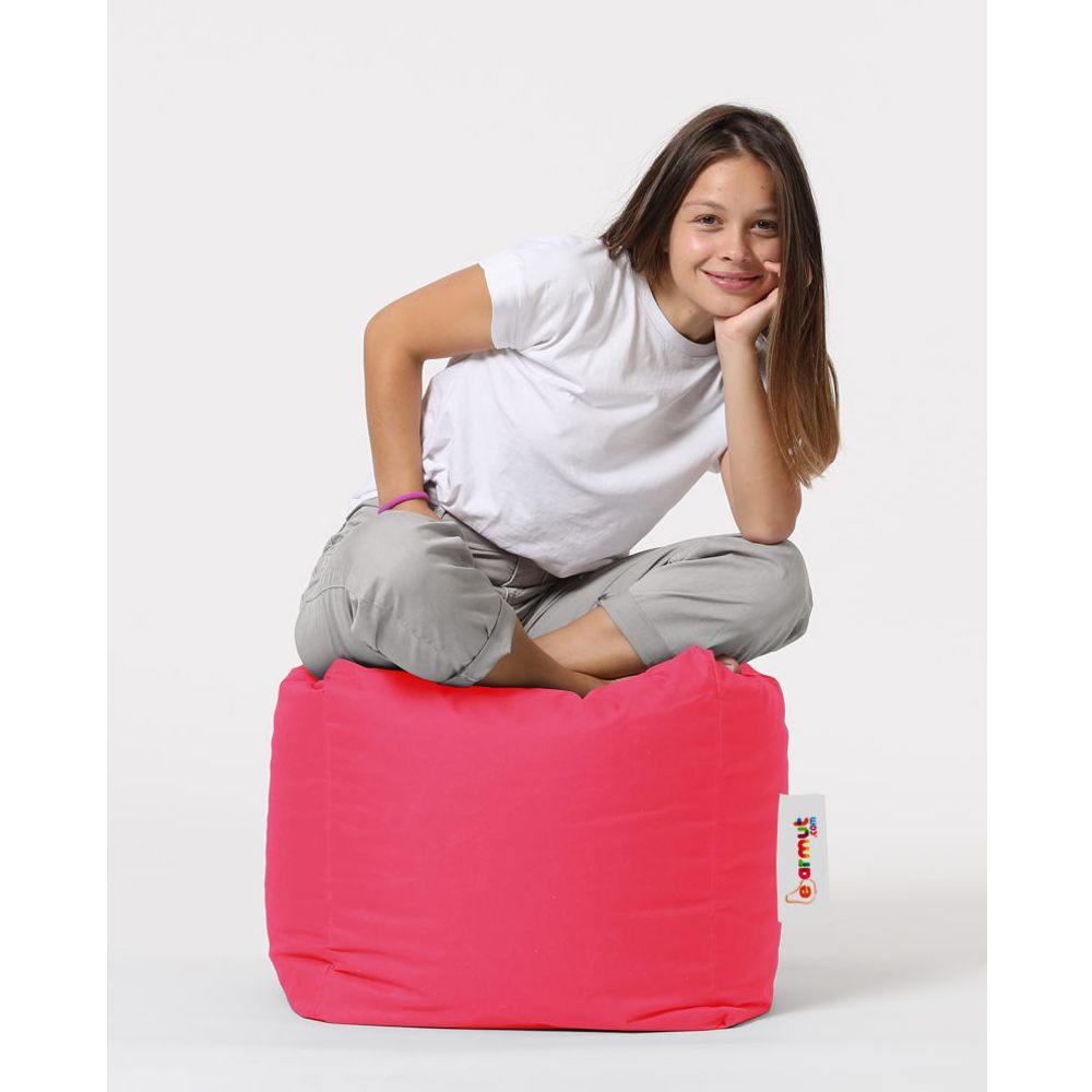 Kvadratni Pouf - Ružičasti Pouf za Vrt slika 1