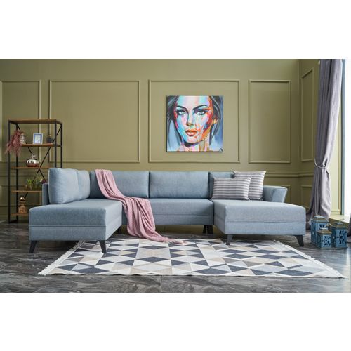 Eris - Blue Blue Corner Sofa-Bed slika 1