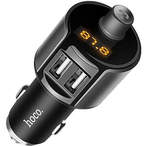 hoco. FM modulator, BT handsfree, 12 V/24 V, 2 x USB 2,4 A - E19 Smart, BT, FM, Charger slika 4