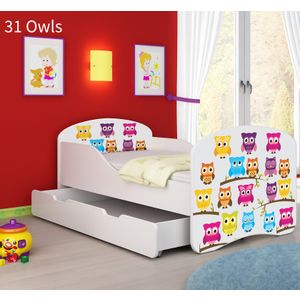 Dječji krevet ACMA s motivom + ladica 140x70 cm 31-owls