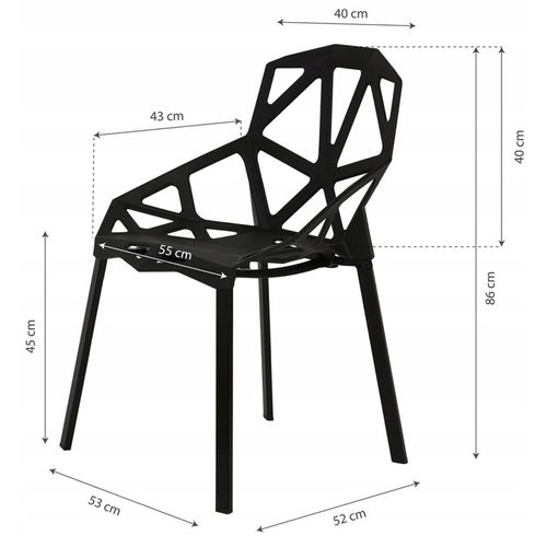 ModernHome set od 4 stolice - crne  slika 5