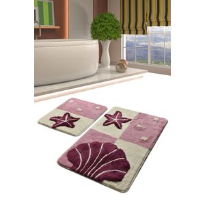 Deniz Yildizi - Lilac Multicolor Acrylic Bathmat Set (2 Pieces)