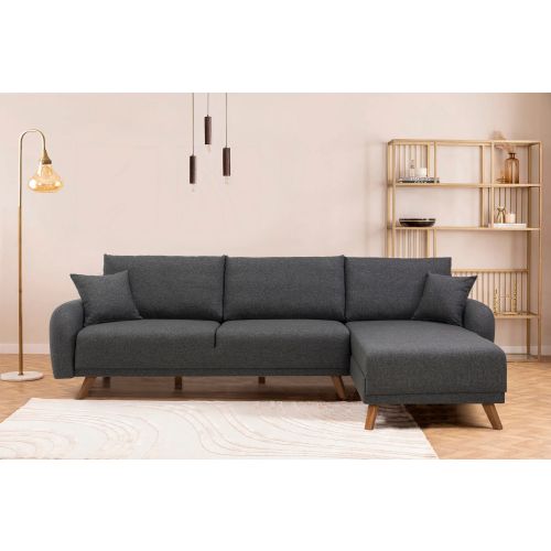 Atelier Del Sofa Hera 1 Ugao - Antracit Antracit Ugaona Sofa na Razvlačenje slika 4