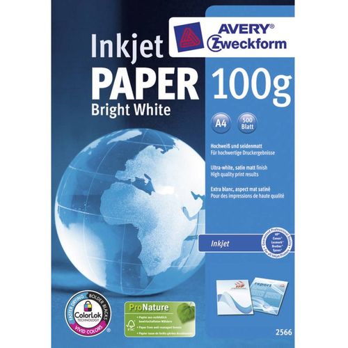 Avery-Zweckform Inkjet Paper Bright White 2566  papir za inkjet printer DIN A4 100 g/m² 500 list jarko-bijela slika 1