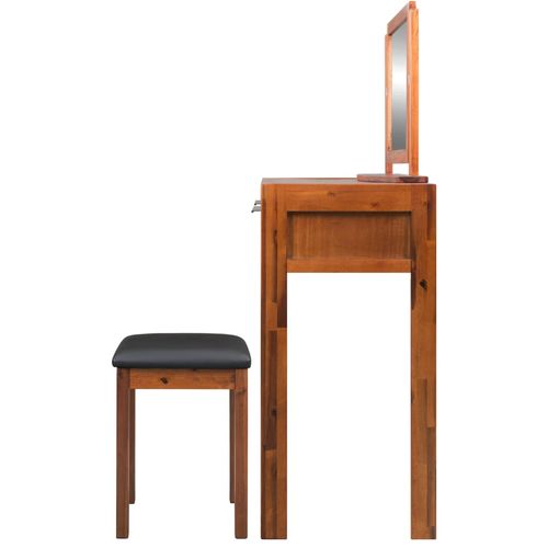 Toaletni stolić s tabureom i ogledalom od masivnog drva akacije slika 17