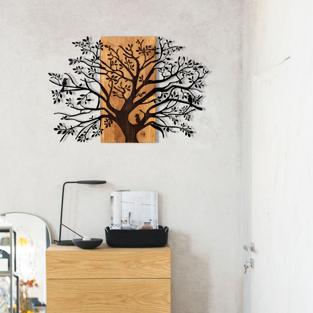 Dekorativni Drveni Zidni Ukras Kavak Black Walnut slika 2