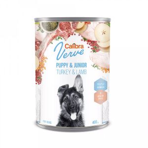 Calibra Dog Verve Konzerva GF Puppy & Junior Ćuretina & Jagnjetina, hrana za pse 400g