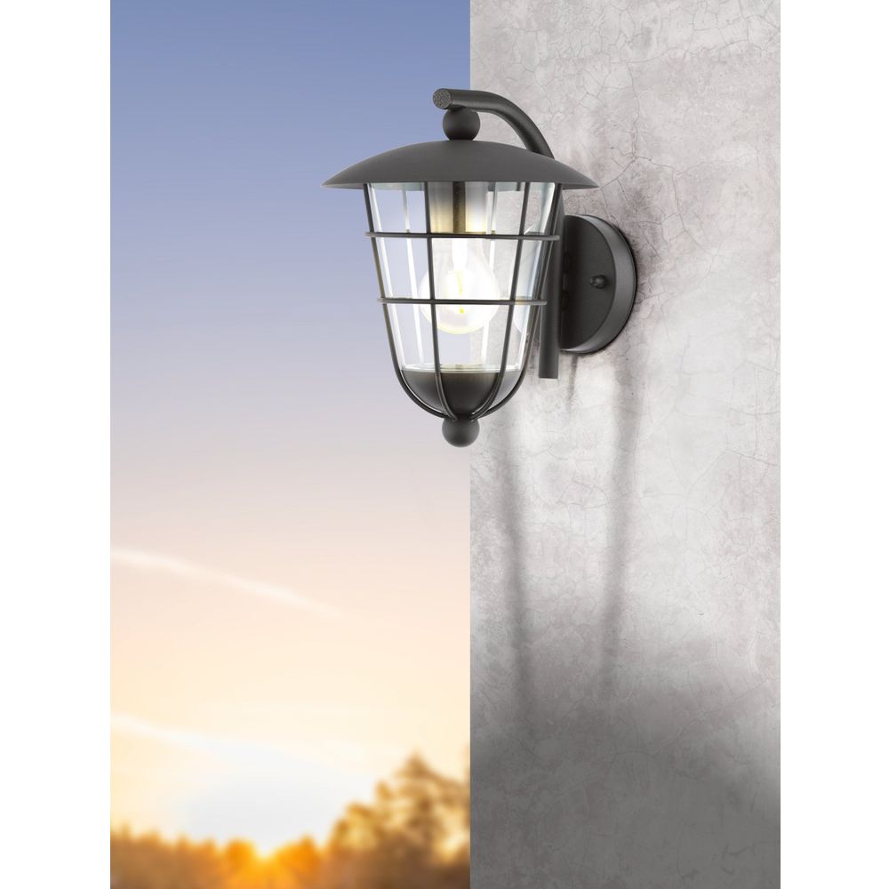 Eglo Pulfero Vanjska Zidna Lampa, E27, Čelik/Crna slika 2