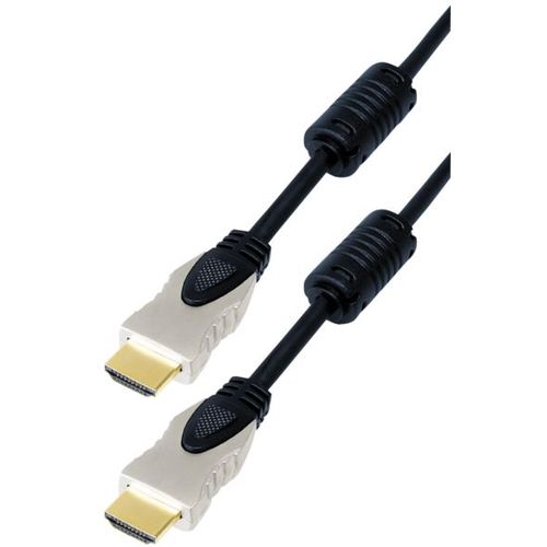 Transmedia HDMI cable metal plugs gold contacts, 1m, black slika 1