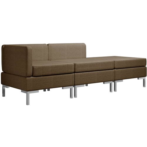 3-dijelni set sofa od tkanine smeđi slika 23