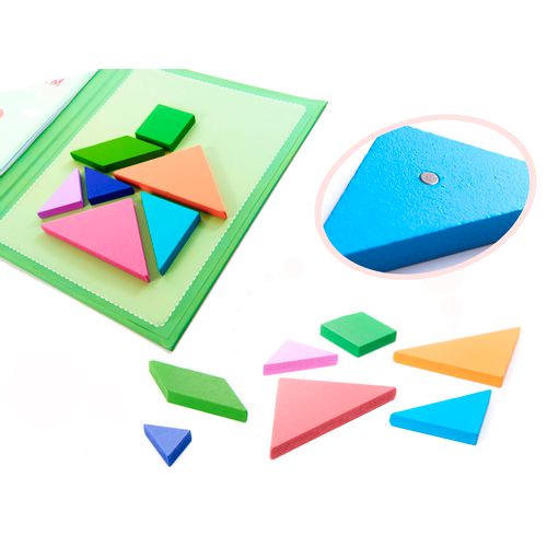 Montessori magnetna knjiga puzzle 3D tangram blokovi slika 4