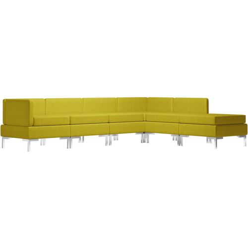 6-dijelni set sofa od tkanine žuti slika 2