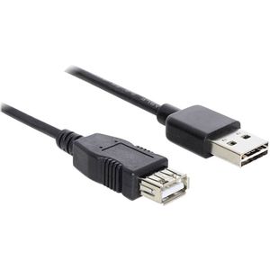 Delock USB 2.0 priključni kabel [1x muški konektor USB 2.0 tipa a - 1x ženski konektor USB 2.0 tipa a] 3.00 m crna utikač primjenjiv s obje strane, pozlaćeni kontakti, UL certificiran USB 2.0 priključni kabel [1x USB 2.0 utikač A - 1x USB 2.0 utikač A] 3 m crni pozlaćeni kontakti Delock