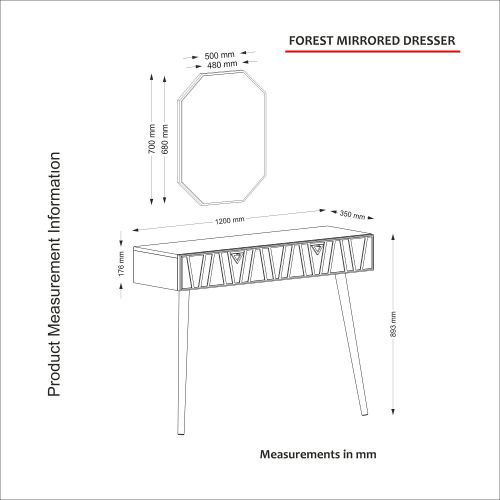 Woody Fashion Stol za posuđe, Orah Tamnozelene, Forest Aynalı - Walnut, Garden slika 8