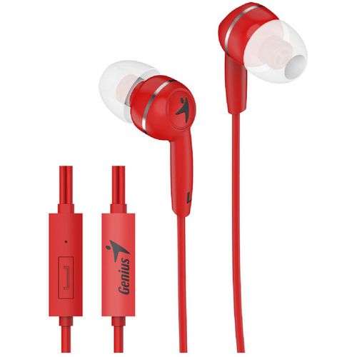 Genius slušalice HS-M320 crven in-ear, 3.5mm, mikrofon, 1.1m 20 Hz- 20K Hz, 88dB slika 1