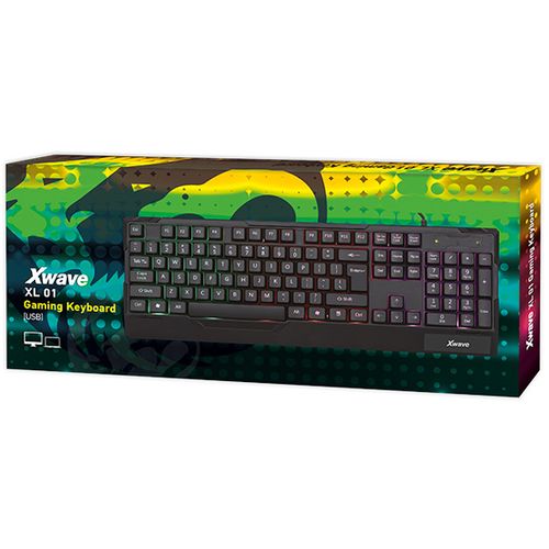 Xwave XL 01 Tastatura gejmerska sa RGB pozadinskim osvetljenjem,USA slova,crna slika 3
