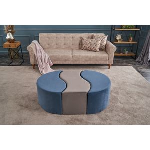 Atelier Del Sofa Tabure, Plava Mink, Alya Puf - Blue, Mink