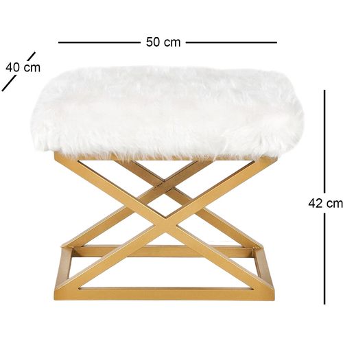 Capraz Plush - Gold, White Gold
White Pouffe slika 3