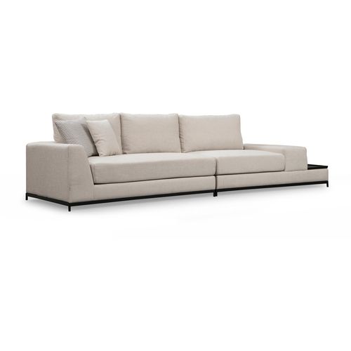 Line With Side Table - Beige Beige 4-Seat Sofa slika 6