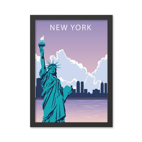 Wallity Ukrasna uokvirena MDF slika New York 2 (55 x 75) slika 2