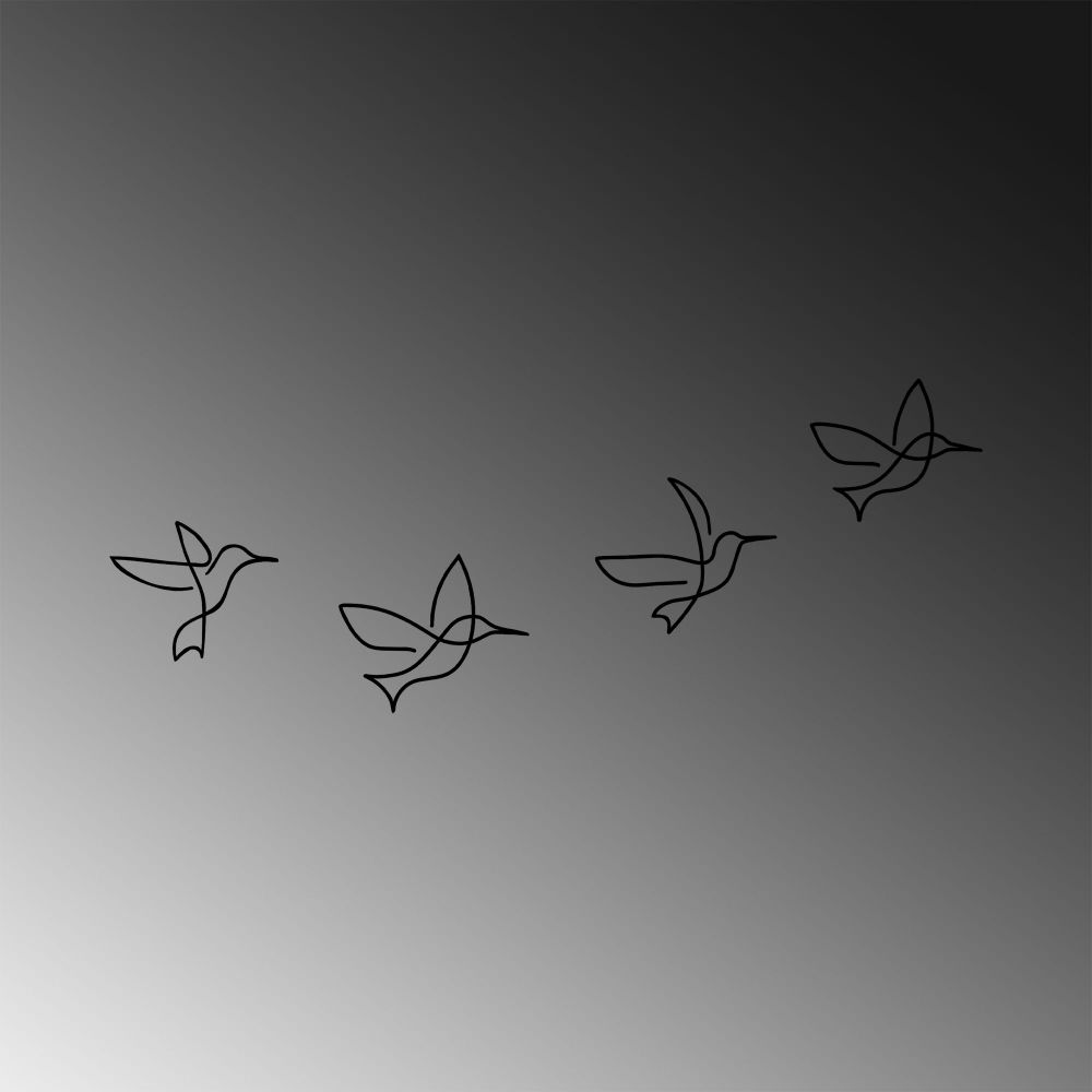 Decorative metal wall accessory Birds - 304, colour: black slika 5