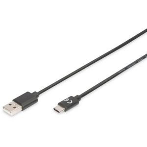 Digitus USB kabel USB 2.0 USB-A utikač, USB-C® utikač 4.00 m crna fleksibilan, zaštićen s folijom, pletena zaštita, sa zaštitom, dvostruko zaštićen, s USB AK-300148-040-S