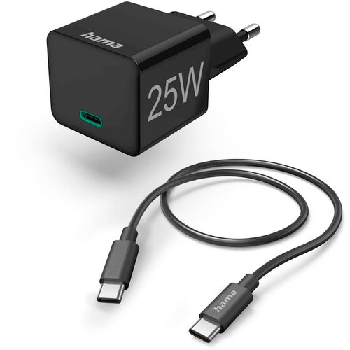 Punjač set, USB-C, 25W, 1,5m, crni slika 1