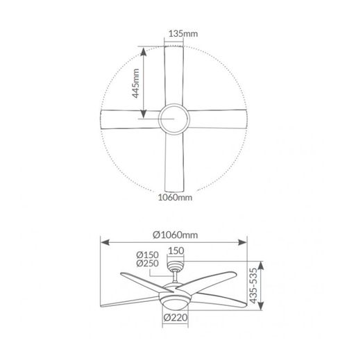 GSC PLAFONSKI Ventilator 42' SA TAJMEROM I DALJINSKIM, BELI/DRVO EFEKAT slika 4