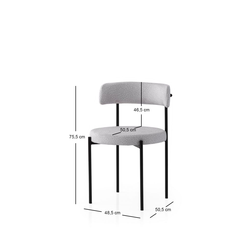 Gını - 4001 V2 Crno-Siva Stolica Set (2 Komada) slika 4