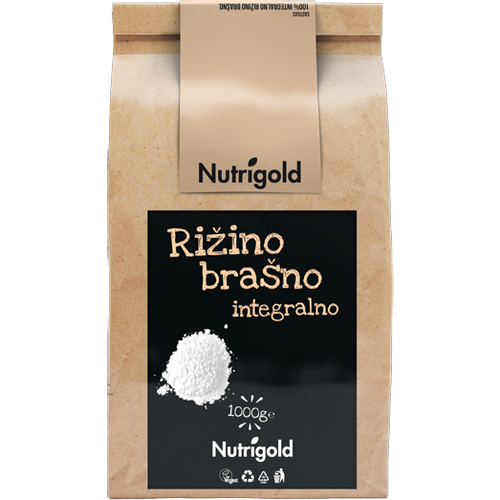 Nutrigold Rižino brašno Integralno 1000g  slika 1