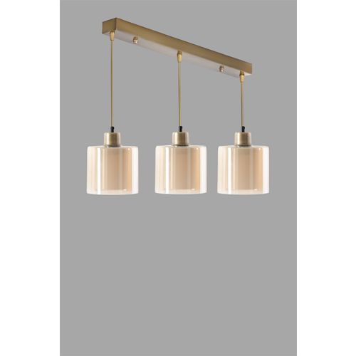 Yeni Sahra 3 Lü Sıralı Eskitme Sarkıt Copper Chandelier slika 2