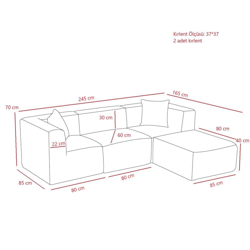 Ugaona Sofa Raks - Zelena boja slika 9