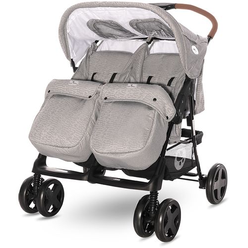 LORELLI TWIN Kolica za Blizance + Putna Torba - Grey (do 25 kg/6+mj) slika 3