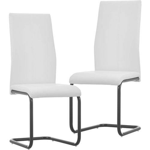 Konzolne blagovaonske stolice od umjetne kože 2 kom bijele slika 1