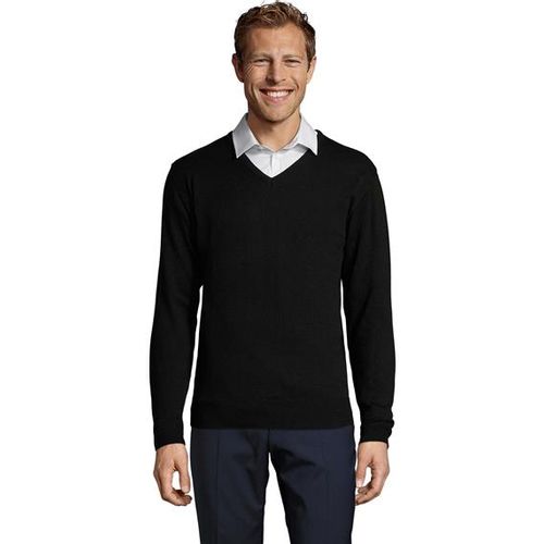 GALAXY MEN muški džemper na V izrez - Crna, 3XL  slika 1