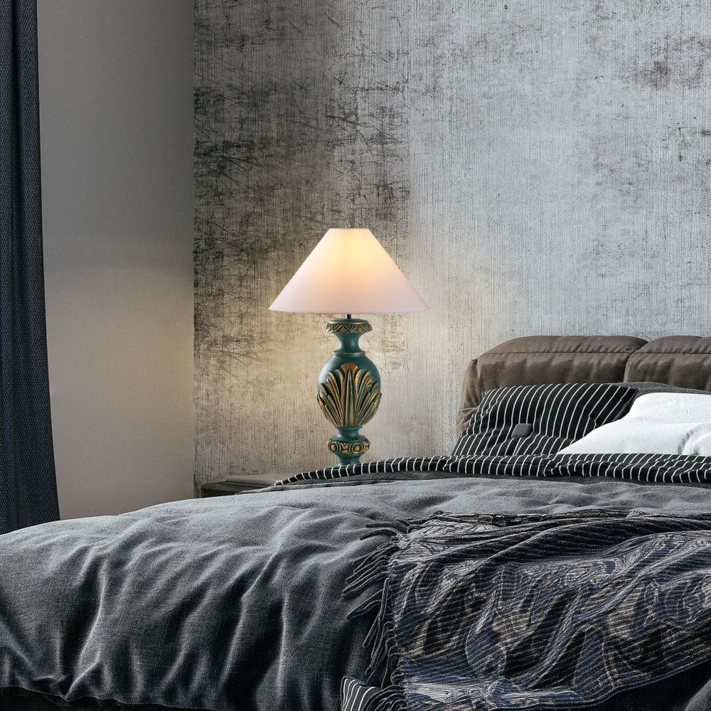 ELEGANZE-5315 Zelena i Bijela Stolna Lampa slika 3