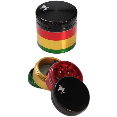 Black Leaf 'Rasta' aluminijski grinder / 4 dijela / 39 mm slika 1