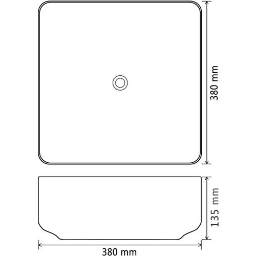 Pravokutni keramički umivaonik crni 38 x 38 x 13,5 cm slika 22