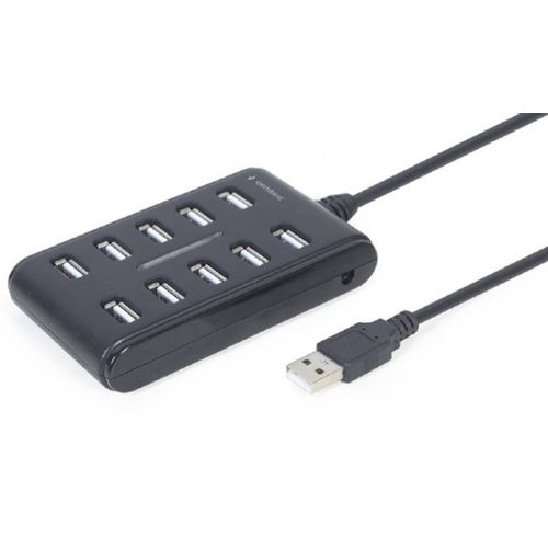 UHB-U2P10P-01 Gembird 10-port USB 2.0 HUB, black A slika 1