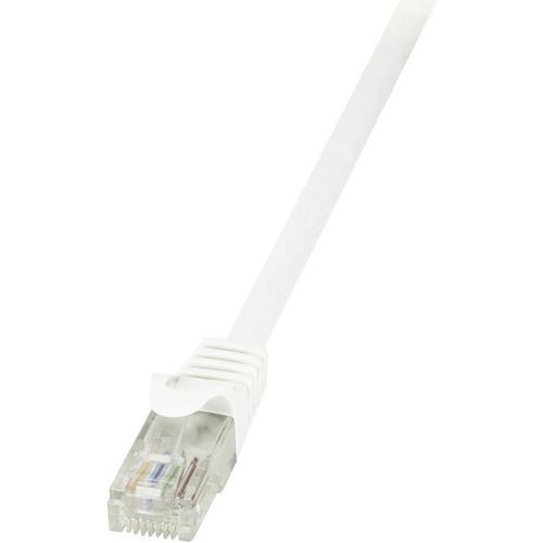 LogiLink CP2101U RJ45 mrežni kabel, Patch kabel cat 6 U/UTP 15.00 m bijela sa zaštitom za nosić 1 St. slika 2