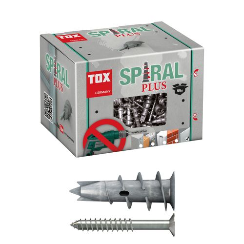 Tox SPIRAL PLUS + VIJAK (50/1) tipal spiralni metalni sa vijkom za gipsane ploče slika 1