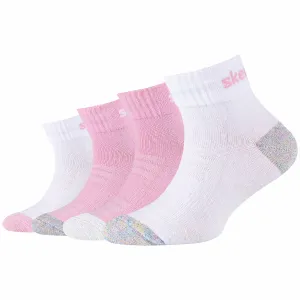 Skechers 4ppk girls mesh ventilation quarter socks sk42042-1001