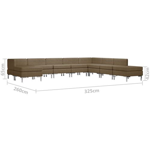 9-dijelni set sofa od tkanine smeđi slika 34