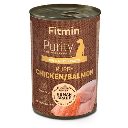 Fitmin Dog Purity Konzerva Puppy Losos i Piletina, hrana za pse 400g slika 1