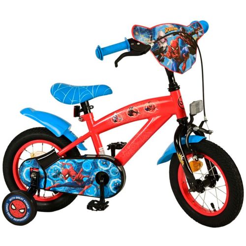 Dječji bicikl Spider-Man 12" s pomoćnim kotačima crveni/plavi slika 1