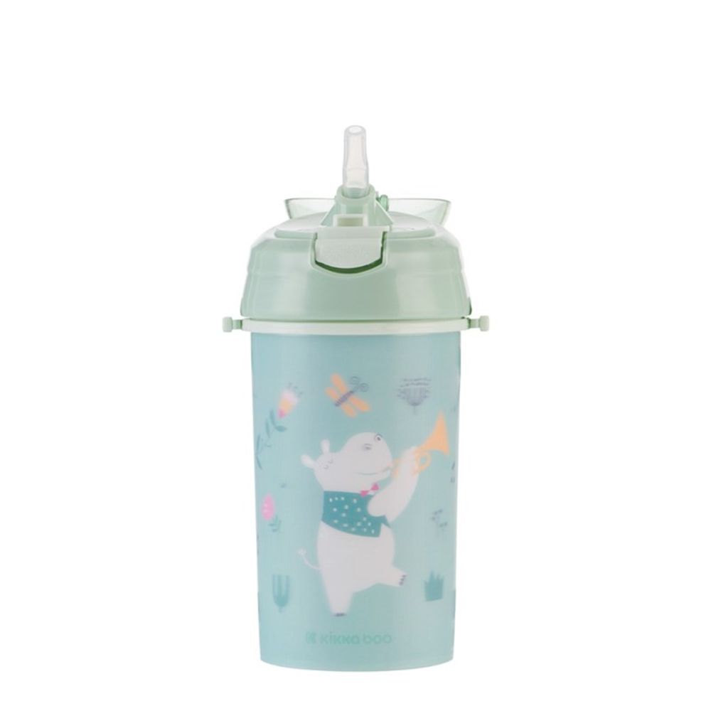 Kikka Boo Flašica za piće sa slamkom i remenom Music Fest 450ml, Mint slika 3